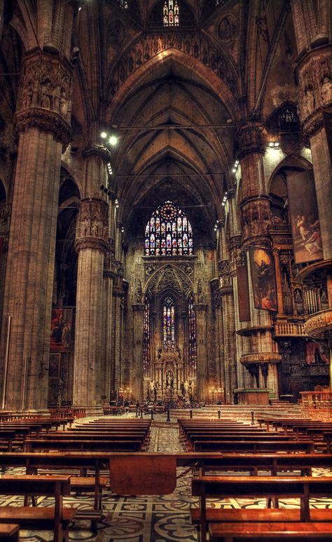 Duomo, Milano church, italy. #architecture #milan #duomo #milano #italy Candle Light Aesthetic, Old Library Aesthetic, Duomo Milan, Milan Duomo, Stained Glass Windows Church, College Architecture, Milan Cathedral, Church Images, Church Aesthetic