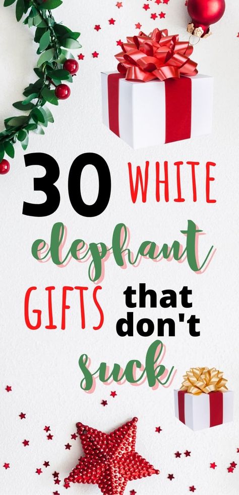 White Elephant or Secret Santa gift ideas Gifts For Cousins Christmas, White Elephant Gift Exchange Ideas Funny, Elephant Gift Exchange Ideas, Elephant Gifts Christmas, Gift Exchange Ideas, White Elephant Christmas, Family Gift Exchange, Yankee Swap Gift, White Elephant Gift Ideas