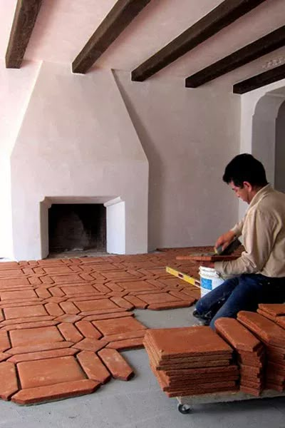 Creating Spanish Style Homes® › Store and More 👍 Spanish Style Homes Flooring, Saltillo Tile Home Decor, Spanish Style Home Fireplace, Spanish Style Tile Bathroom, Hacienda Ranch Style Homes, Diy Spanish Fireplace, Spanish Tile Flooring, Hacendia Style Home, Classic Spanish Home