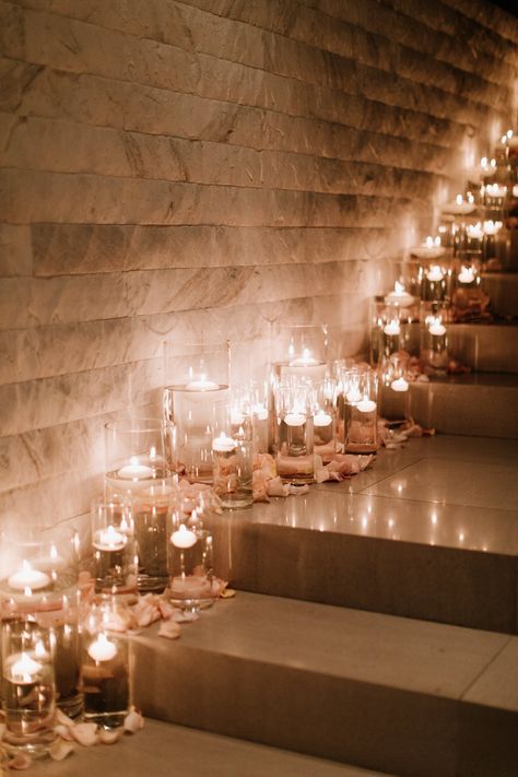 Candles Stairs, Staircase Candles, Candle Staircase, Candle Backdrop, Starry Night Wedding Theme, Candle Theme, Starry Wedding, Night Wedding Reception, Wife Of The Party