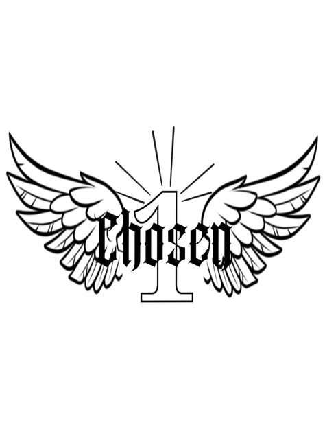 Choose One Tattoo, Dream Chaser Tattoo Stencil, Side Neck Tattoo Stencil, Tattoo Stencils Outline Design For Men, Chosen One Tattoo Design, Chosen 1 Tattoo Stencil, Fear God Leg Tattoo, Chosen 1 Tattoo Men Neck, Chest Tattoo Men Ideas Stencil