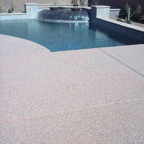 Exposed Aggregate Concrete Photos | Imagine Architectural Concrete Cantilever Pool, Painted Pool Deck, Pool Edging, Painted Pool, Pool Concrete, Pools Inground, Concrete Pool Deck, Exposed Aggregate Concrete, Concrete Swimming Pool