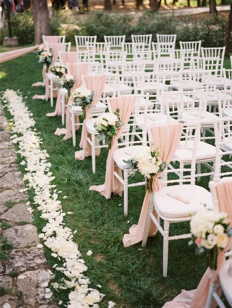 Wedding Ceremony Chairs, Wedding Isles, Ceremony Chairs, Aisle Decorations, Wedding Chair Decorations, Garden Weddings Ceremony, Wedding Decorations Ideas, Wedding Aisle Decorations, Chair Decor