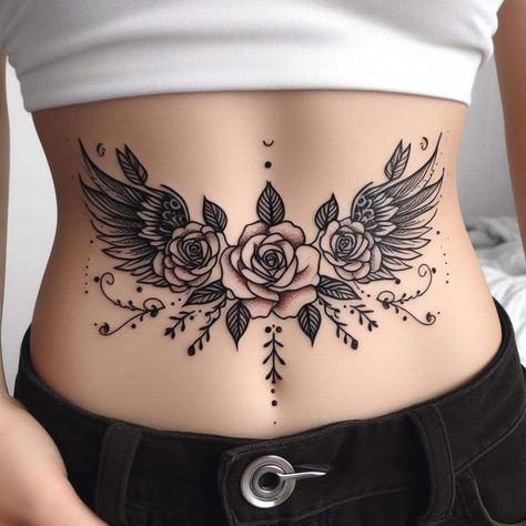 #belly tatto design Lower Tummy Tattoo For Women, Lower Back Rose Tattoos For Women, Stomach Tattoos Women Cover Scars, Belly Button Tattoos For Women Cover Up, Elegant Tattoos For Women Unique, Lower Back Tattoo Cover Up Ideas, Tattoos For Women Colorful, Tummy Tattoos For Women, Abdomen Tattoos Women