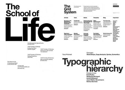 deandi.agencyVisual hierarchy #Typography #hierarchy is really #important in all #design #fields. #Size and #weight of the #font can easily #indicate which #words or #letters are the most important, so #keepinmind this #aspect when you #create your #text. You also have to #remember that you can #achieve a #great #visual hierarchy through the #position and #color of the text. Hierarchy Design, Typography Images, Swiss Style, Visual Hierarchy, Layout Design Inspiration, Swiss Design, Typography Layout, Typographic Poster, Grid System