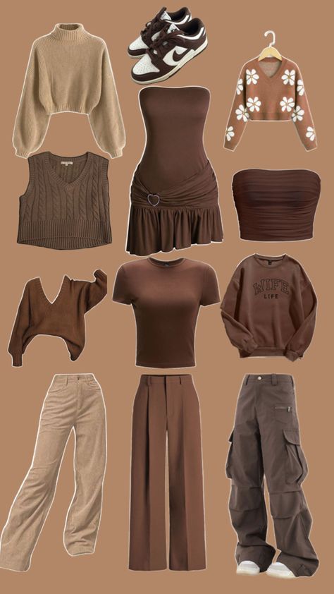 Neutral Earthy Tones Outfits, Earthy Tones Outfit Color Combos, Warm Toned Clothes, Earthy Color Palette Clothes, Brown Tan Outfits, Earth Colors Outfit, Earthy Tones Outfit, Earthtone Outfits, Rainbow Wardrobe