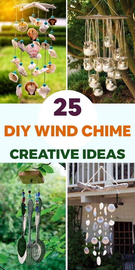 Diy Outdoor Wind Chimes, Diy Macrame Wind Chimes, Flower Pot Wind Chime, Resin Windchimes Diy, Diy Nature Home Decor, Unique Wind Chime Crystal, Crafts For Outdoor Decor, Upcycled Wind Chimes, Wind Charms Diy