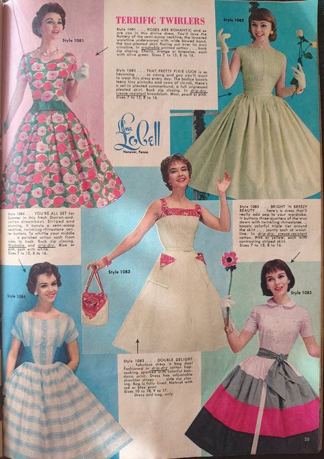 Lana Lobell Catalog 1950s Fashion, Lana Lobell, Jonathan Logan, Back To The 50s, Dresses 1950s, 60s 70s Fashion, Drip Dry, Vintage Magazines, 1940s Fashion