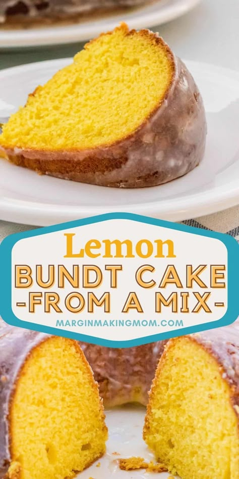 Easy Lemon Bundt Cake Recipe, Easy Lemon Bundt Cake, Pudding Bundt Cake, Best Lemon Cake, Lemon Sour Cream Cake, Easy Lemon Cake, Bunt Cake Recipe, Lemon Cake Mix Recipe, Lemon Bundt Cake Recipe