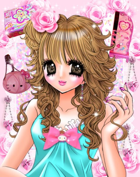 Gyaru Aesthetic, Hime Gyaru, Gyaru Fashion, Cute Art Styles, Pretty Art, Cute Icons, A Girl, Art Style, Art Inspo