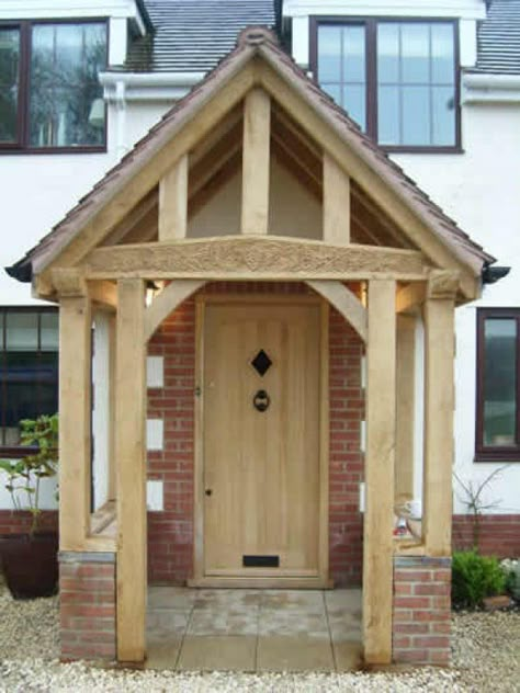 Oak porch Rain Porch, Porch Oak, Oak Porch, House Rendering, Porch Swing Plans, Sas Entree, Timber Frame Porch, Porch Canopy, Porch Kits