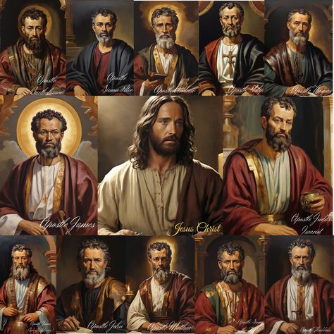 Explore our collection of 13 captivating digital JPG images showcasing Jesus Christ and the twelve apostles, perfect for enhancing your spiritual journey. These printable images offer a profound and inspirational experience, bringing the beauty of faith into your home or sacred space. Jesus Christ Portrait, The 12 Apostles, Images Of Jesus, The Twelve Apostles, 12 Apostles, Twelve Apostles, The Apostles, Printable Images, Jesus Images