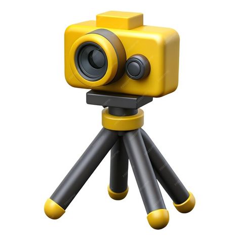 Premium Photo | Tripod camera yellow and black icon 3D Stylized 3d, 3d Camera, 3d Blender, Black Icon, 3d Icons, Yellow And Black, Premium Photo, Yellow Black, Video Editing