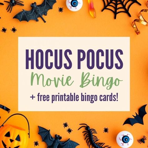 Hocus Pocus Viewing Party, Hocus Pocus Printable, Kids Movie Party, Hocus Pocus Watch Party, Hocus Pocus Night, Hocus Pocus Movie Night, Movie Bingo, Movie Dinner, Free Printable Bingo Cards