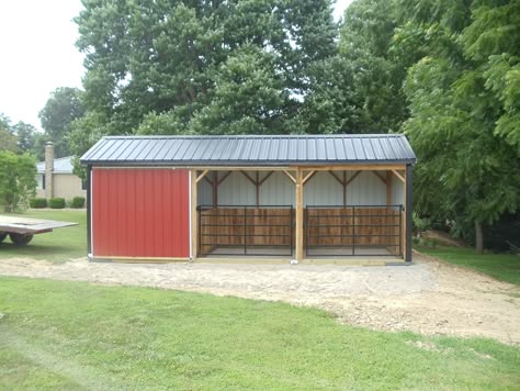 KT Custom Barns, LLC - Run-In Sheds, Portable Shed Pasture Run In Shed, Equipment Shed Building Plans, Run In Shed For Horses Diy, Small Horse Barn Plans, Small Barn Ideas, Simple Horse Barns, Show Cattle Barn, Pasture Shelter, Sheep Barn