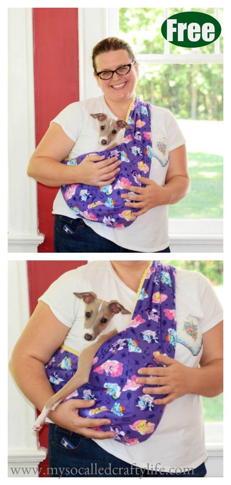 Dog Sling Carrier Free Sewing Pattern #startsewingfreepattern #easysewingprojects #petcarriers Sewing Ideas For Dogs, Sewing Pet Projects, Diy Dog Harness Pattern Free, How To Make Dog Clothes, Dog Sling Pattern Free, Sewing Dog Projects, Pet Sling Diy Free Pattern, Cat Clothes Diy Free Pattern, Diy Dog Sling Carrier