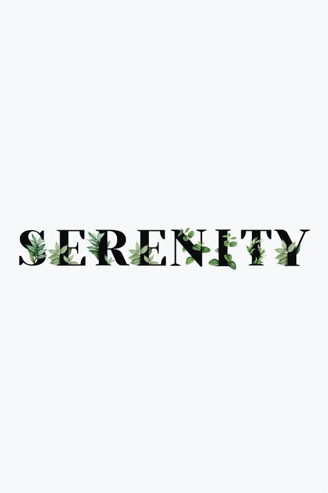 Botanical SERENITY psd word black typography | free image by rawpixel.com / Aum Serenity Name, Serenity Illustration, Serenity Logo, Pg Logo, Branding Boards, White Widgets, Black Typography, Glitch Wallpaper, Try Hard