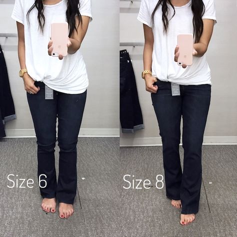 Plain to Polished: Paying Attention to Fit Black Jeans Flip Flops Casual Outfits, How To Style Bootcut Pants, Bootcut Dress Pants Outfit, Boot Cut Jeans Outfit Spring, Bootcut Jeans Sneakers Outfit, Petite Bootcut Jeans, Tennis Shoes With Bootcut Jeans, Bootcut Jeans With Doc Martens, How To Shorten Bootcut Jeans