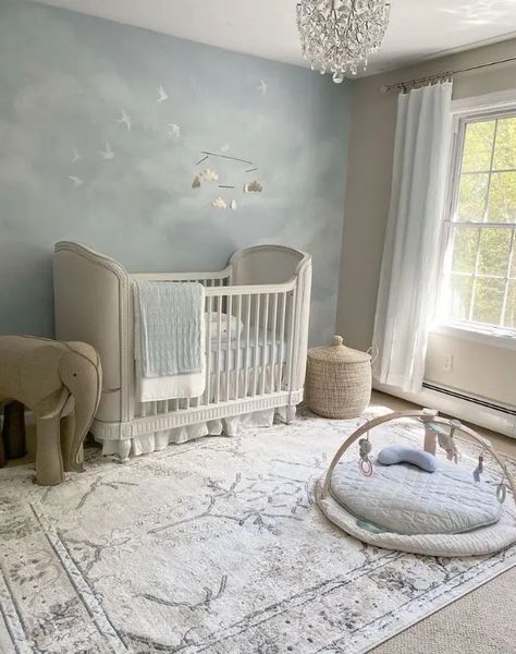 Cloud Nursery Boy, Boy Nursery Inspiration, Baby Boy Nursery Ideas, Nursery Inspiration Boy, Boy Nursery Ideas, Baby Room Design Boy, Cozy Baby Room, Luxury Kids Bedroom, Cloud Nursery