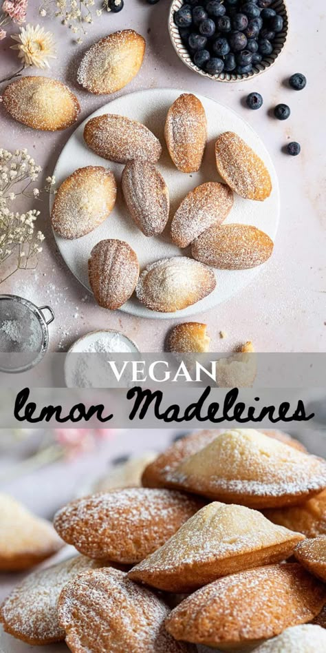 Vegan Tea Cakes Recipe, Eggless Madeleines Recipe, Vegan Tea Cakes, Vegan Madeleines Recipe, Vegan Madeleines, Vegan Afternoon Tea, Vegan Pastries, Vegan Baking Recipes, Vegan Cake Recipes