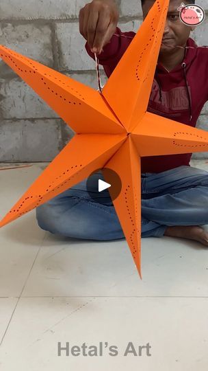 3D paper star making | 3D paper star making | By Hetal's Art | Facebook Easy Snowflakes, Snowflake Making, Star Making, 3d Paper Star, 3d Stars, How To Make Glitter, Simple Snowflake, Christmas Easy, Jute Crafts