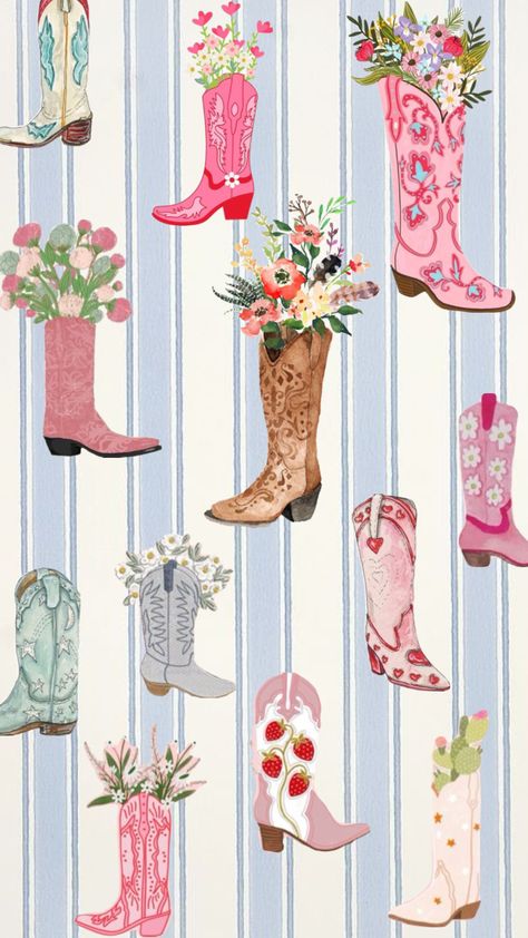 Cowgirl Boots Aesthetic, Aesthetic Flowers Wallpaper, Boots Aesthetic, Flower Boots, Aesthetic Flowers, Flowers Wallpaper, Cute Backgrounds, New Quotes, Cowgirl Boots