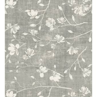 Graham & Brown 33' L x 21" W Wallpaper Roll | Perigold Open Flower, Silver Wallpaper, Magnolia Blossom, Texture Wallpaper, Metallic Wallpaper, Porcelain Blue, Wallpaper Collection, Accent Wallpaper, Print Wallpaper