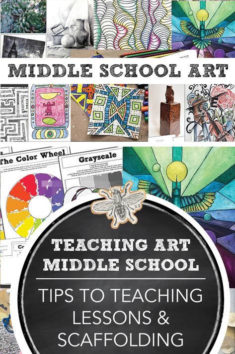 New on the blog, tips on creating middle school art curriculum. It's all about engagement, building confidence, and scaffolding techniques. Similar to elementary, I like to use the elements of art and principles of design as the backbone of my middle school curriculum. Art Curriculum Map, Art Lesson Plans Middle School, Art Curriculum Planning, High School Art Room, Middle School Projects, Middle School Curriculum, The Elements Of Art, Intro To Art, High School Art Lessons