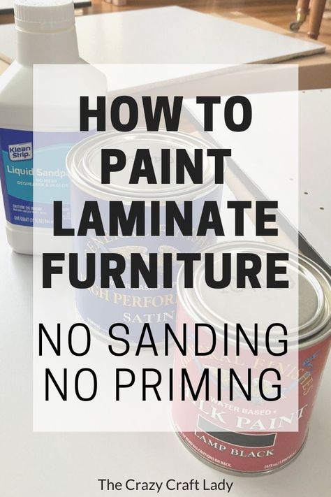 Painting Wood Furniture Gold, How To Paint Laminated Wood Furniture, Spray Paint Laminate Furniture, How To Paint Veneer Furniture, Paint Ikea Furniture Laminate, Painting Particle Board Furniture, Laminate Furniture Makeover, Paint Laminate Furniture, Painting Laminate Cabinets