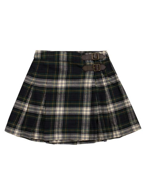 This cotton skirt offers a charming preppy look with faux leather buckles, well-defined flat pleats and the season's plaid pattern. - Two faux leather buckle fastenings on the left hip - Hook-and-eye fastener on inside of left hip - Button fastening on inside right hip - Adjustable straps with buttons on the inside for an optimal fit - All-over pleats DESIGNER ID: 313916502 001Composition: 100% Cotton Skirt Must Haves, H&m Skirt, Ralph Lauren 2000s, Safety Pin Skirt, Plad Skirt, Plaid Mini Skirt Outfit, Ralph Lauren Clothes, Outfit Collage, Pleated Skirts