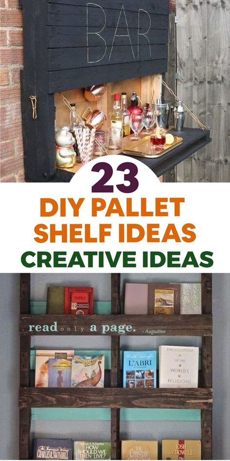 Discover creative ways to upgrade your space with these DIY pallet shelf concepts, infusing your home with a blend of rustic allure and functionality. Construct a versatile wall shelf by repurposing a wooden pallet. Enhance it with hooks or knobs for hanging essentials, then paint or stain it to complement your decor - an ideal solution for keeping keys, hats, or small plants organized in the entryway or kitchen. Diy Countertops Cheap, Pallet Shelf Ideas, Wooden Pallet Shelves, Making Shelves, Diy Mosquito Repellent, Diy Photo Display, Pallet Bookshelf, Pallet Shelf, Candle Shelf