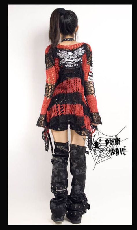 Chain skull tattered Visual Kei Punk Gothic fashion lolita coat Sweater Cardigan Grunge Rave Outfits, E Girl Outfits, Kei Visual, Rave Fashion, Gyaru Fashion, Plain Outfits, Berry Avenue Codes, Future Clothes, Rave Outfit