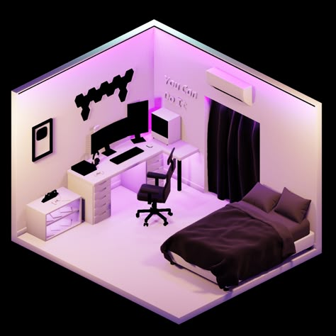 Small Gaming Room Ideas Modern, Bondeeroom Designs, Gaming Room Ideas Bedrooms, Small Gaming Bedroom, Small Game Room Design, Small Gaming Room, Small Gaming Room Ideas, Gamer Girl Aesthetic, Gaming Bedroom Ideas