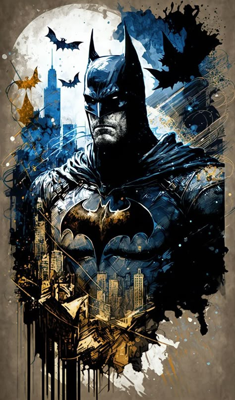 New Batman Wallpaper, Marvel Dc Comics Wallpaper, Batman Comics Wallpaper Vintage, Batman Art Painting, Batman Artwork Illustrations, Batman Comic Cover Wallpaper, Batman Dark Knight Wallpaper, Batman Images, Batman Tattoos