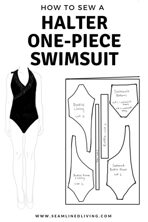 Free One Piece Swimsuit Pattern  - DIY Swimsuit Pattern #sewingpatterns #fashion #fashiontrends One Piece Swimsuit Pattern, Swimsuit Patterns, Swimwear Sewing, Swimsuit Pattern Sewing, Sewing Swimwear, Trendy Swimwear Bikinis, Diy Swimsuit, Diy Fashion Trends, Dress Sewing Tutorials