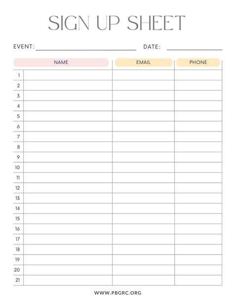 Sign In Sheets Printable, Signup Sheet Template Free Printable, Email Sign Up Sheet Free Printable, Sign Up Sheets Printable Free, Sign Up Sheet Template Free Printable, Sign In Sheet Template Free Printable, Administrative Assistant Organization, Sign Up Sheet Template, Pink Sign