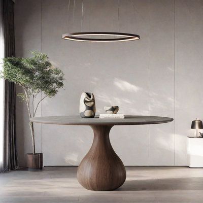 The Luxury Vintage Rock-Plate Round Dining Table features a high-gloss rock-plate surface with a matte finish, solid wood base, and eco-friendly plant wax oil, ensuring durability, safety, and elegant design. Orren Ellis Size: 29.5"H x 47.2"L x 47.2"W | Orren Ellis Tanairy Luxury Vintage Rock-Plate Round Dining Table brown / grayWood in Gray；white | 29.5"H x 47.2"L x 47.2"W | Wayfair 6ft Round Dining Table, Circular Dining Table Design, 60in Round Dining Table, Round Table Seating, 40 Inch Round Dining Table, 48 Inch Round Dining Table, Round Table Desk, Dining Rooms With Round Tables, 8 Person Round Dining Table