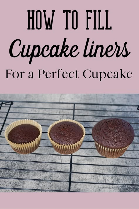 Plain Cupcakes Simple, Best Way To Fill Cupcake Liners, How Full To Fill Cupcake Liners, How To Make Cupcake Cake, Brownie In Cupcake Liner, How To Pipe Cupcake Frosting, Piping For Cupcakes, Box Cupcake Hacks, Make Cupcakes Taste Like Bakery