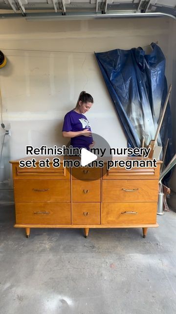 Courtney Krick | Furniture Flips & DIY on Instagram: "🚨SHARE to inspire & Comment “BOY” for a list of products and tools I used in this flip!  I’m cheap! I hate buying new, especially if I can make it myself! Purchased this dresser set for $125 and made it into something better than I could find in stores! 💙😍  #nursery #nurseryfurniture #changingtable #baby #furnituredesign #furnitureflip #furnituremakeover #diy" Contact Paper Dresser Top, Changing Table Dresser Repurpose, Dresser To Changing Table Diy, Sage Green Dresser Nursery, Changing Basket On Dresser, Wallpaper Furniture Diy Dressers, Kids Dresser Makeover, Dresser Into Changing Table, Diy Nursery Dresser