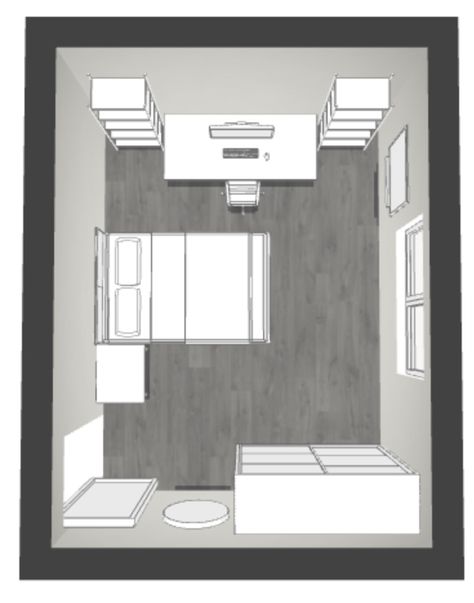 Room 3x4 Design, Bedroom 3x4 Design, Bedroom 3x4 Layout, 3x4 Bedroom Ideas, 3x4 Bedroom Design, Small Room Layouts, Comfortable Bedroom Decor, Bedroom Layout, Room Layouts