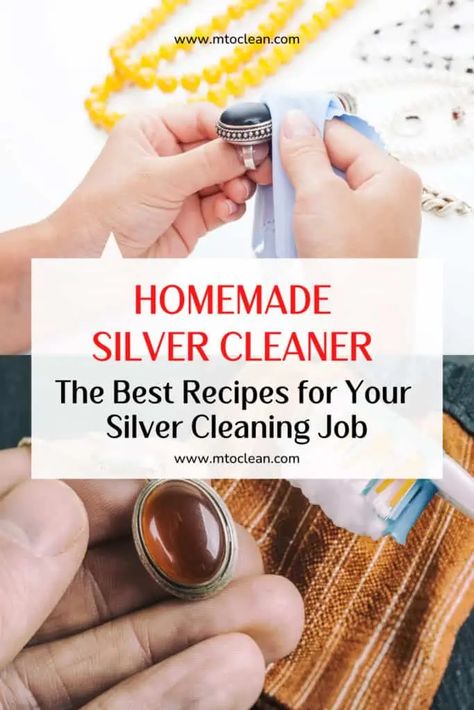 Silver Jewellery Cleaner Diy, Homemade Sterling Silver Jewelry Cleaner, Diy Silver Polish, Silver Jewelry Cleaner Homemade, Silver Cleaning Hacks, How To Polish Silver, Silver Cleaner Diy Remove Tarnish, How To Clean Silver Jewelry At Home, Silver Cleaner Diy