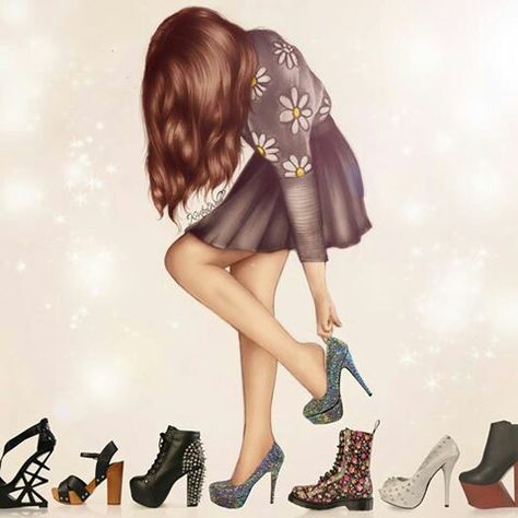 descripción rápida de una mujer: Zapatos, Zapatos Y mas Zapatos! Kristina Webb Drawings, Kristina Webb Art, Kristina Webb, Tumblr Drawings, Girly M, Paris Mode, Shoes Drawing, Amazing Drawings, Beautiful Drawings