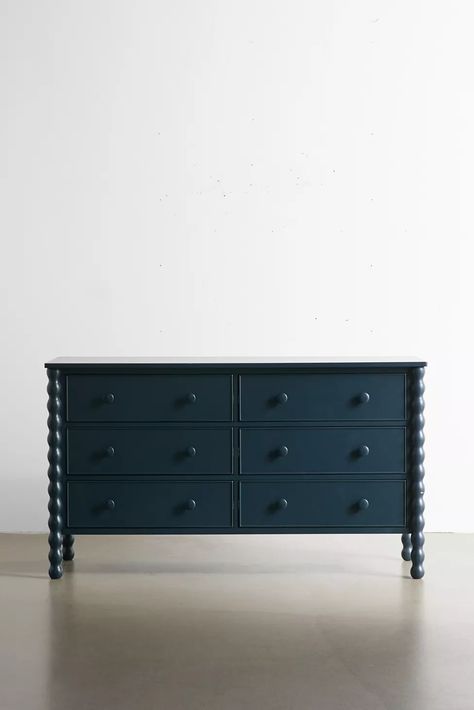 Willow 6-Drawer Dresser | Urban Outfitters Urban Outfitters Furniture, Blue Drawers, Orchard House, Blue Dresser, Six Drawer Dresser, Set Of Drawers, Apartment Furniture, 6 Drawer Dresser, Drawer Dresser