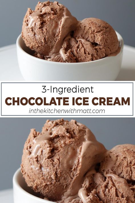 3 Ingredient Ice Cream, Homemade Ice Cream Recipes Machine, Ice Cream Homemade, Homemade Chocolate Ice Cream, Ice Cream Recipes Machine, Chocolate Ice Cream Recipe, Easy Ice Cream Recipe, Ice Cream Maker Recipes, Diy Chocolate