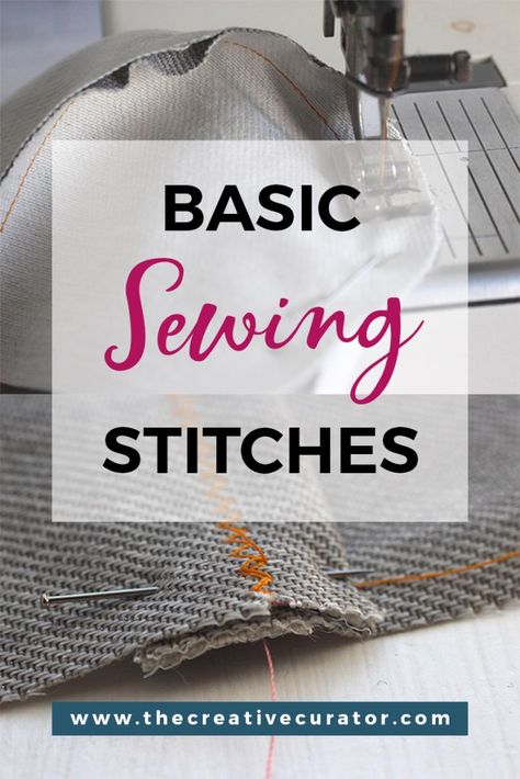 Sewing Techniques Advanced Learn Sewing - History and Sewing Stitches - The Creative Curator - This quick read will give you the basics on the history of sewing, and the basic sewing stitches to get started with! Types Of Stitches Sewing, Basic Sewing Stitches, Best Sewing Projects, Sewing Classes For Beginners, Easy Sewing Tutorials, Seam Finishes, Stitches Sewing, Sewing Beginners, Sewing Darts