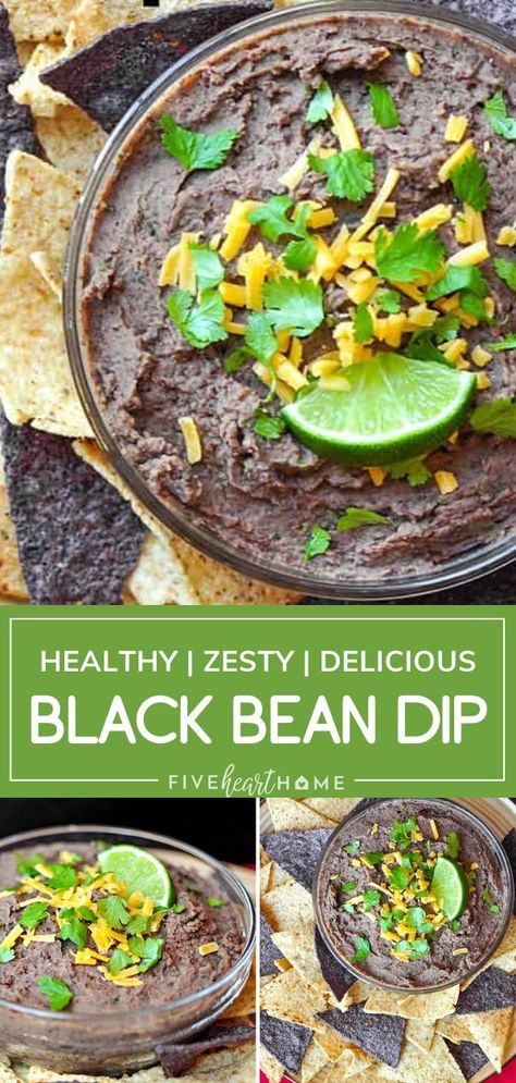 Easy Football Party Food, Healthy Bean Dip, Black Bean Dip Recipe, Vegan Dressings, Bean Dip Recipe, Black Bean Hummus, Bean Chips, Mexican Dips, Raw Veggies