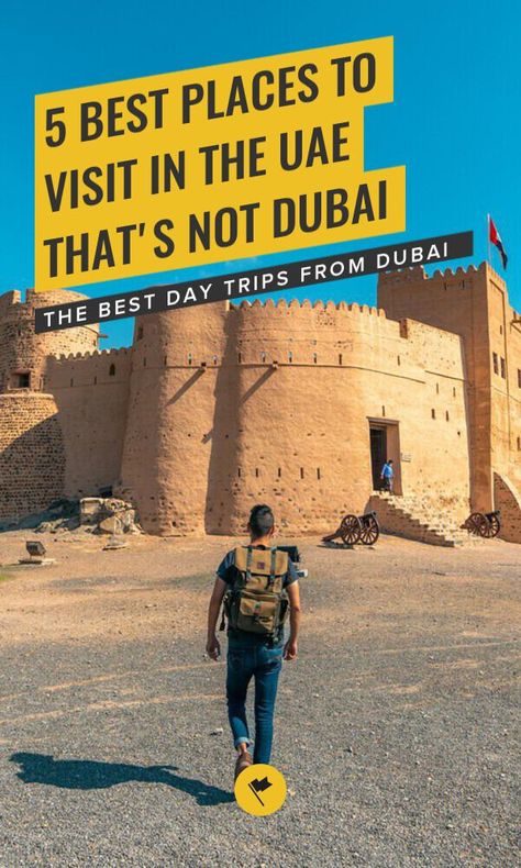 5 Best Places to Visit in the UAE That's Not Dubai - The Best Day Trips From Dubai- Want to go off the beaten path in the United Arab Emirates? Here are the best day-trip places to visit in the UAE that is not Dubai.#travel#destinations #unitedarabemirates #middleeast #asia Places To Visit In Uae, Best Places In Dubai, Emirati Culture, Dubai Map, Fujairah Uae, Uae Travel, Things To Do In Dubai, Dubai Vacation, Travel Vision Board