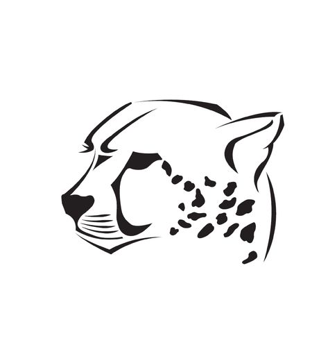 Cheetah Stylisation on Behance Simple Animal Design, Small Cheetah Tattoo Simple, Leopard Drawing Easy, Small Cheetah Tattoo, Simple Cheetah Tattoo, How To Draw A Cheetah, How To Draw A Cheetah Easy, Cheetah Drawings, Cheetah Drawing Easy