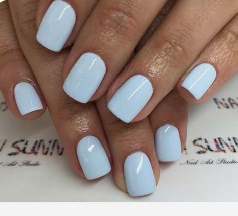 Pretty Nails For Summer, Pedicure Gel, Short Gel Nails, Light Nails, Pretty Nail Designs, Her Nails, Blue Nail, White Nail, Dipped Nails