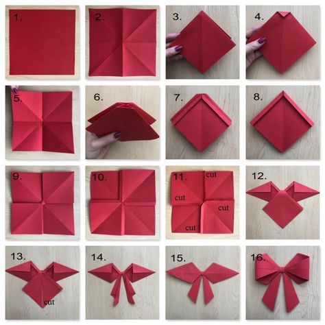 Bow Paper Craft, Paper Bows Diy Easy, Oragami Bow, Paper Bows Diy, Paper Bows, Paper Bow, Origami 3d, Paper Weaving, Diy Bow